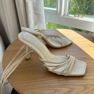 Raye White Lace Up Heel